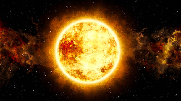 istock Sun and Star with Cosmic Cloud in Space 586067948