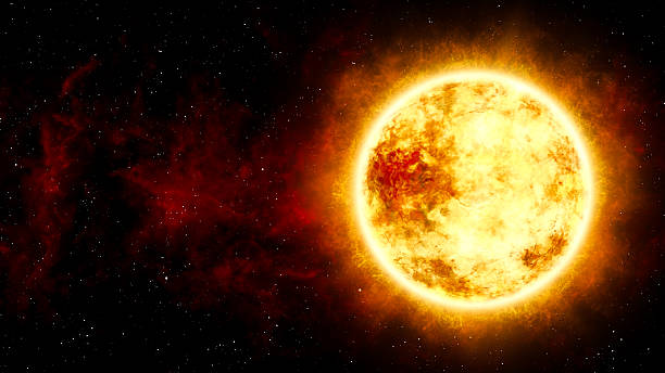 istock Sun and Star with Cosmic Cloud in Space 586067998