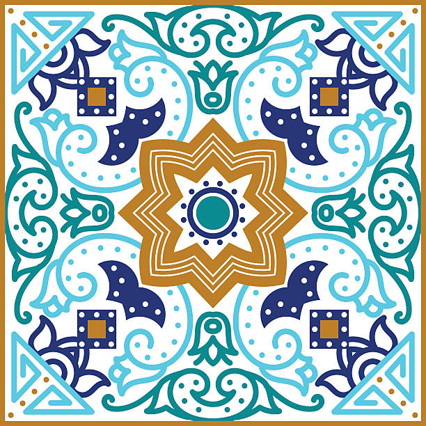 Blue ornament traditional Portuguese azulejos. Oriental seamless pattern Talavera tile. Vibrant Mexican seamless pattern, originally from Morocco and Lisbon. For fabric, textile, patchwork, flooring and wallsBlue ornament traditional Portuguese azulejos. Oriental seamless pattern imitating the sky-blue glazed ceramic tiles, majolica. Azulejos for fabrics, prints, t-shirts, bags, wrapping paper. mexican tile cross stock illustrations