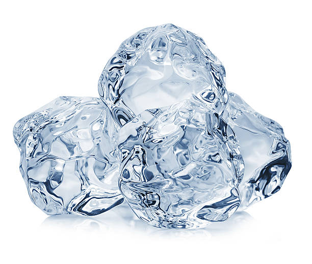 istock Ice cubes close-up isolated on white background. Clipping pats. 586069746