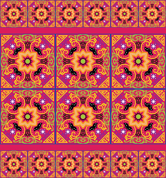 Blue ornament traditional Portuguese azulejos. Oriental seamless pattern Talavera tile. Vibrant Mexican seamless pattern, originally from Morocco and Lisbon. For fabric, textile, patchwork, flooring and wallsBlue ornament traditional Portuguese azulejos. Oriental seamless pattern imitating the sky-blue glazed ceramic tiles, majolica. Azulejos for fabrics, prints, t-shirts, bags, wrapping paper. mexican tile cross stock illustrations