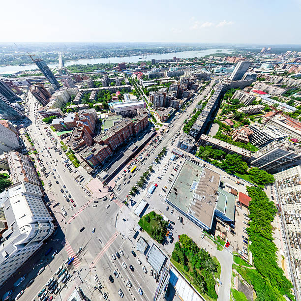 istock Aerial city view. Urban landscape. Copter shot. Panoramic image. 586070540