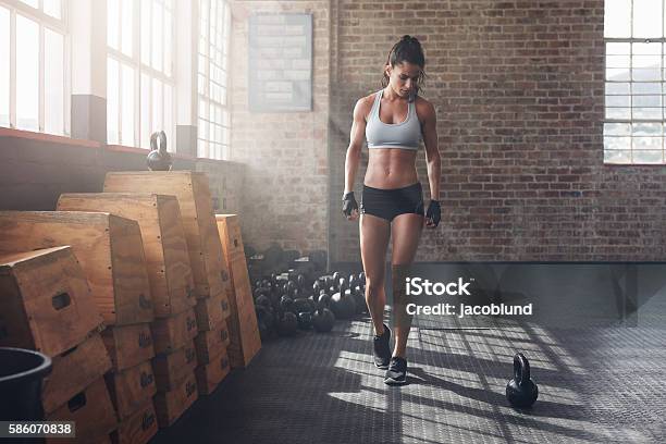 Fitness Female Getting Ready For An Intense Workout Stock Photo - Download Image Now