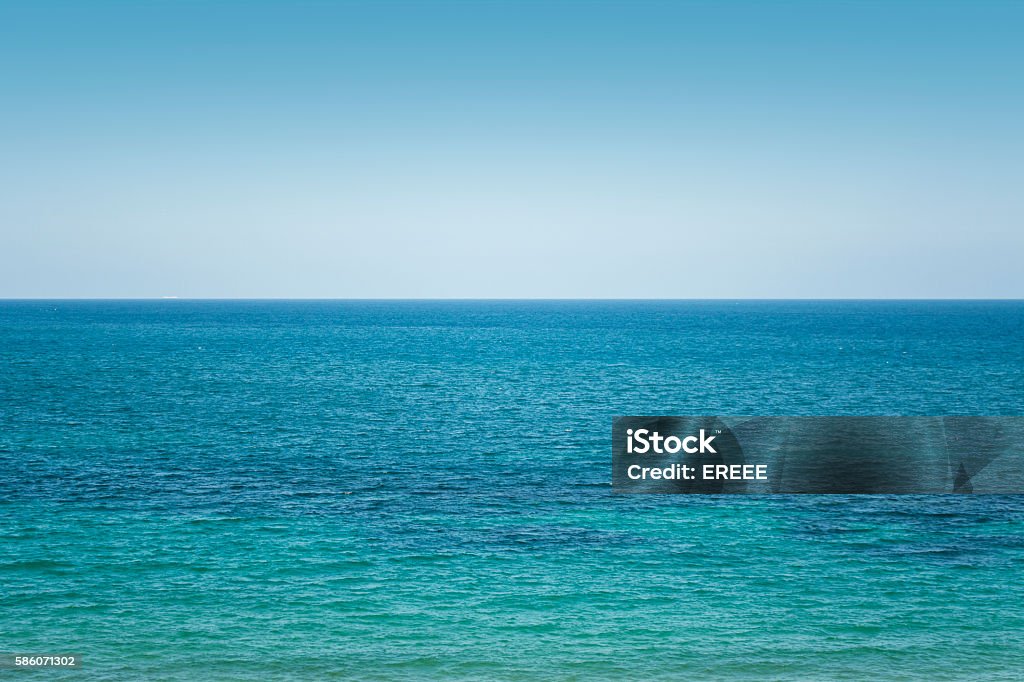Plain Sea Horizon With Clear Sky Stock Photo - Download Image Now ...