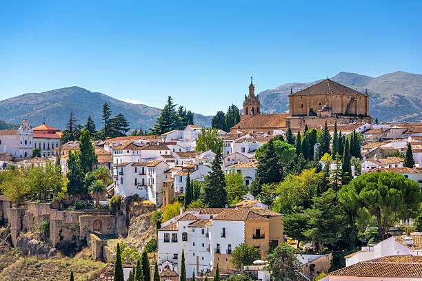 론다, 스페인 올드타운 - spain famous place mountain range time of day 뉴스 사진 이미지