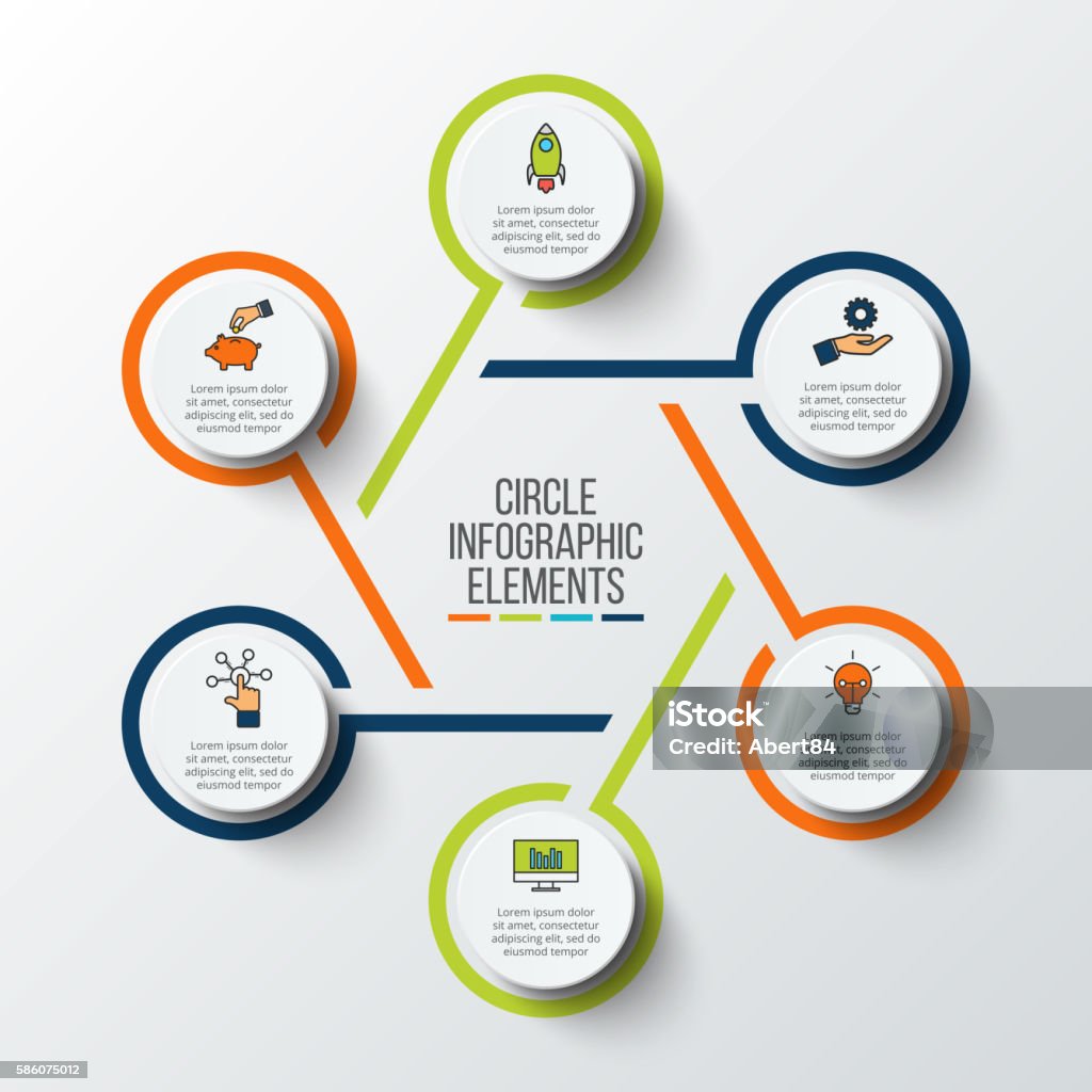 Vector infographic design template. Vector infographic design template. Business concept with 6 options, parts, steps or processes. Can be used for workflow layout, diagram, number options, web design. Data visualization. Number 6 stock vector