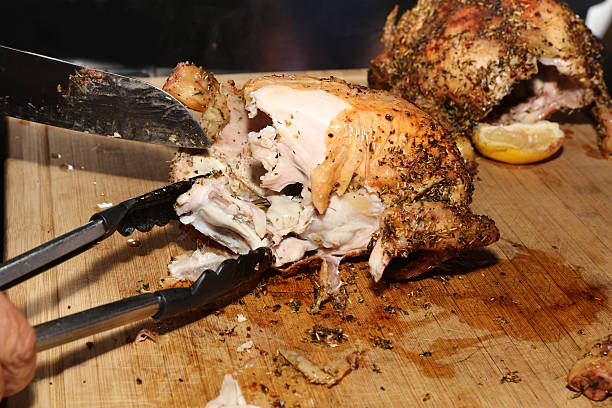 istock Fresh roasted organic Beer Can Chicken 586075696