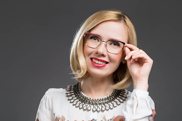 istock Beautiful woman in glasses 586076144