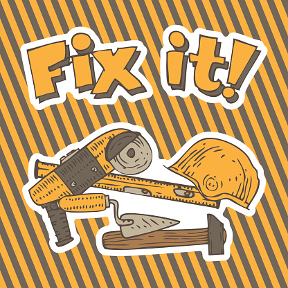 Fall Fix It Fix It Composition With Tools Stock Illustration - Download Image Now ...