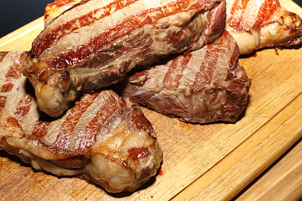 istock Fresh roasted Rib Eye Steak on Plate 586077404
