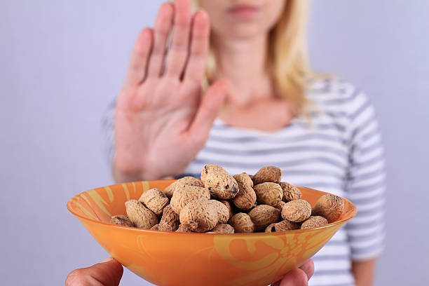 Peanut allergy concept stock photo