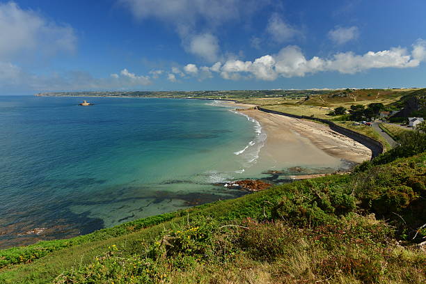 st.ouen's bay, jersey, reino unido.   - jersey uk nature landscape - fotografias e filmes do acervo