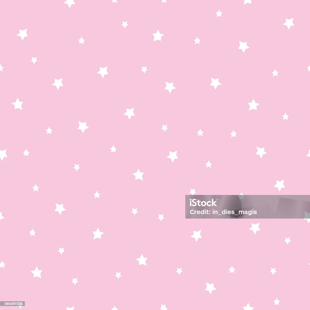 Seamless Stars Pattern On Baby Pink Background Stock Illustration -  Download Image Now - Baby Girls, Star Shape, Backgrounds - iStock