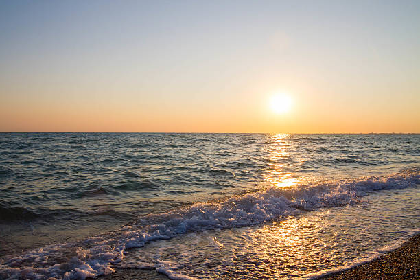 istock Beautiful sunset on the black sea 586082342