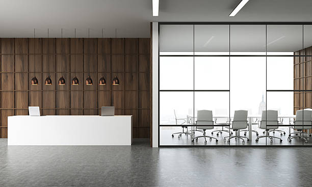 istock Conference room and reception in lobby 586085494