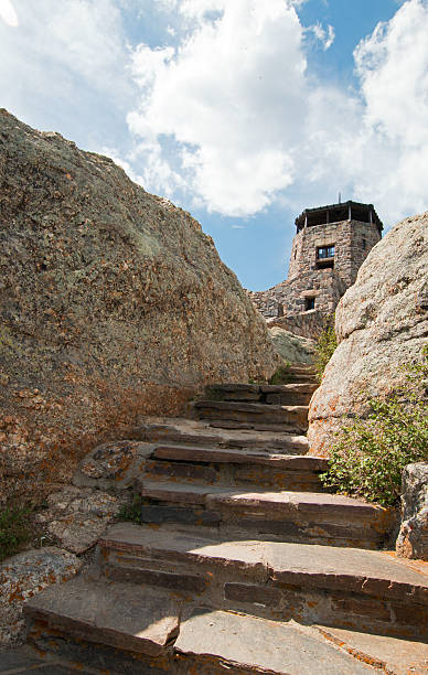 Staircase on Harney Peak Fire Lookout Tower in Black Hills