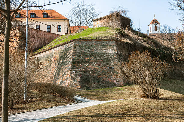 Bratislava Castle with new housing development under its fortification. Location