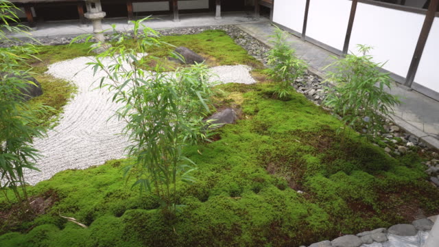 Japanese Buddhist Temple Courtyard