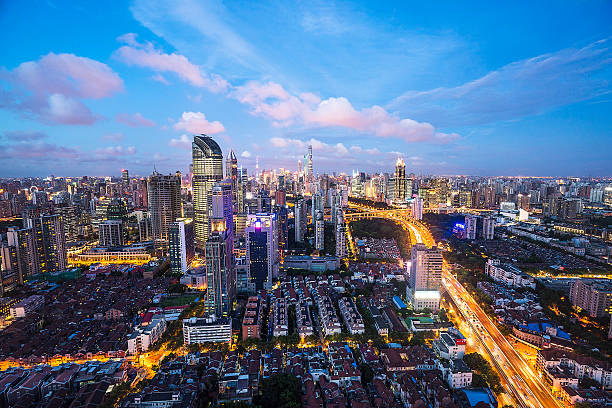 istock Skyline night view on Pudong New Area, Shanghai 586161110