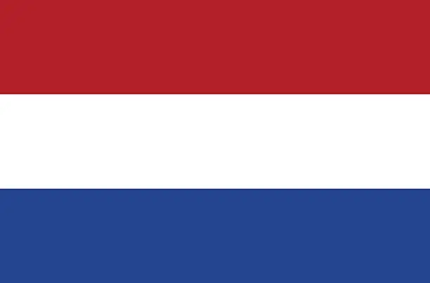 Vector illustration of Flag of Netherlands
