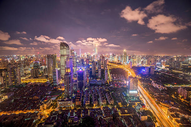 istock Skyline night view on Pudong New Area, Shanghai 586161406