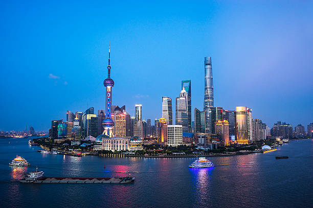 Skyline night view on Pudong New Area, Shanghai