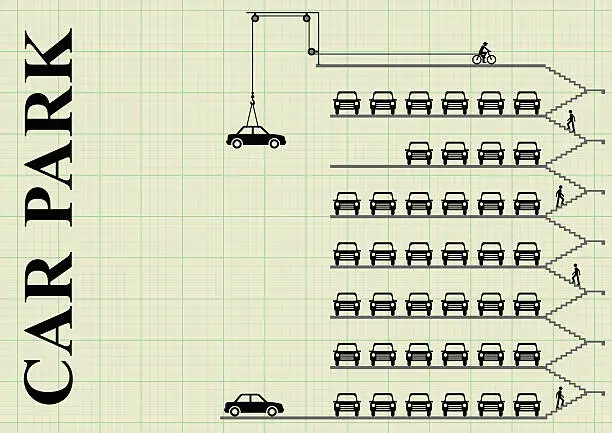 Vector illustration of Milti storey car park