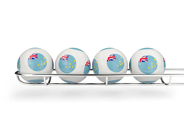 istock Flag of tuvalu on lottery balls 586162940