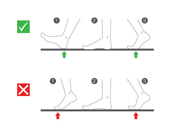 ilustrações, clipart, desenhos animados e ícones de passo para andar corretamente - striding