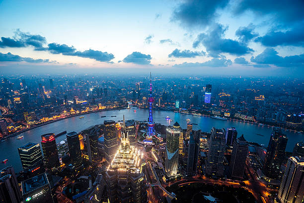 istock Skyline night view on Pudong New Area, Shanghai 586164494