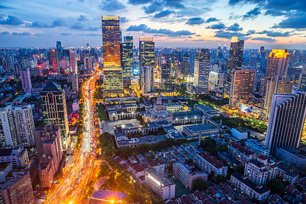 istock Skyline night view on Pudong New Area, Shanghai 586165496