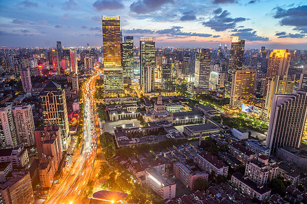 istock Skyline night view on Pudong New Area, Shanghai 586166030