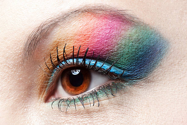 istock Colorfull rainbow make-up on woman eye 586166908