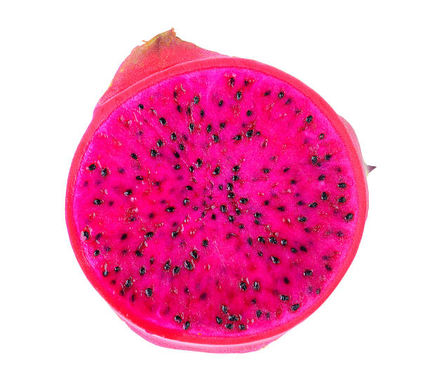 istock slice of dragon fruit isolated on white background 586168090