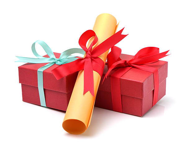 istock gift box with roll of paper 586169886