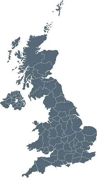 Vector illustration of United Kingdom Map