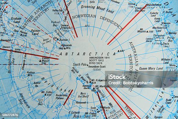 Map Of Antarctica Stock Photo - Download Image Now - Map, Antarctica, South Pole