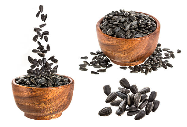 Black sunflower seeds collection