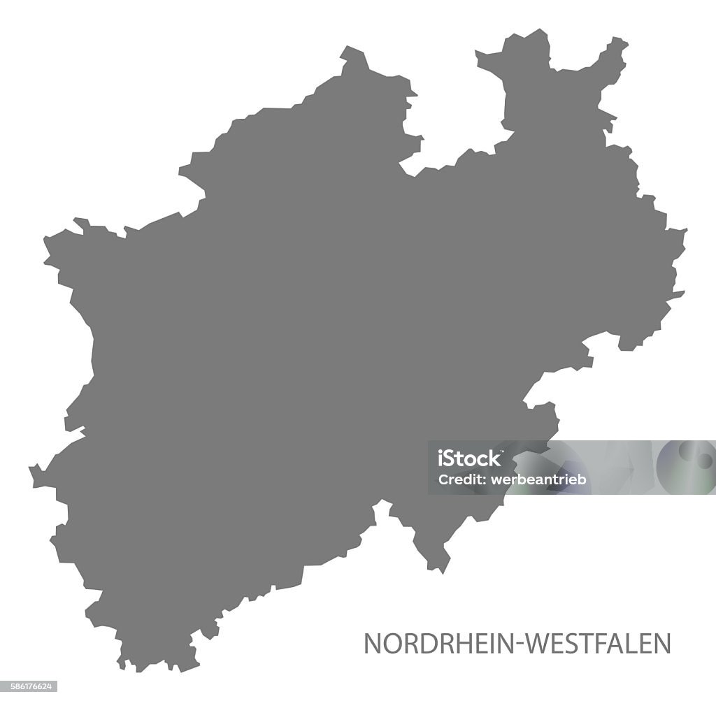 North Rhine-Westphalia Germany Map grey North Rhine Westphalia stock illustration
