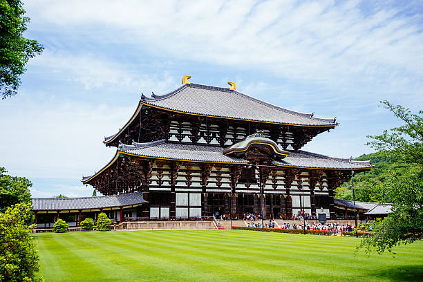 Nara, Japan - June 1, 2016: Todaiji Temple is a World Heritage Site that houses Japan's largest statue of Buddha. Todaiji Temple, also known as the Eastern Great Temple, houses Japan's largest statue of Buddha and the world's largest bronze statue of Buddha. it is one the main tourist attractions in West Japan.