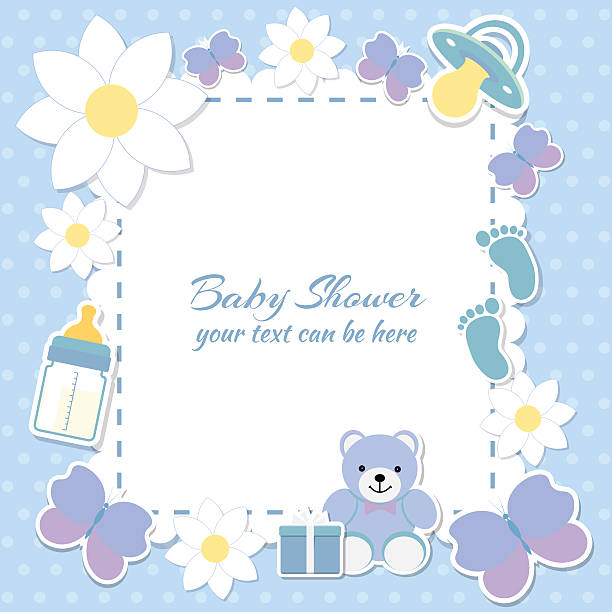 ilustrações de stock, clip art, desenhos animados e ícones de chuveiro de bebé menino, convite cartão. - newborn animal audio