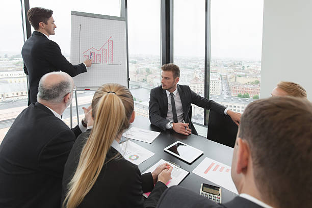 istock Business people and financial reports 586182850