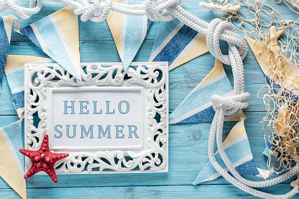 istock postcard with an inscription: hello summer 586187450
