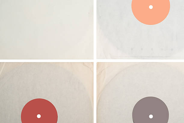 Vinyl record with copy space in front of a collection.