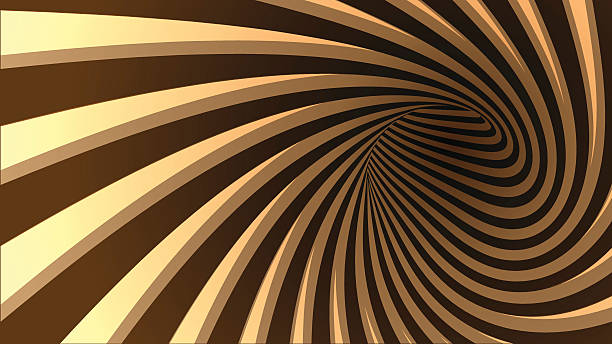 Vector striped spiral abstract tunnel background. vector art illustration