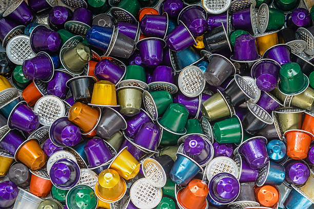 Used Nespresso Coffee Pods stock photo