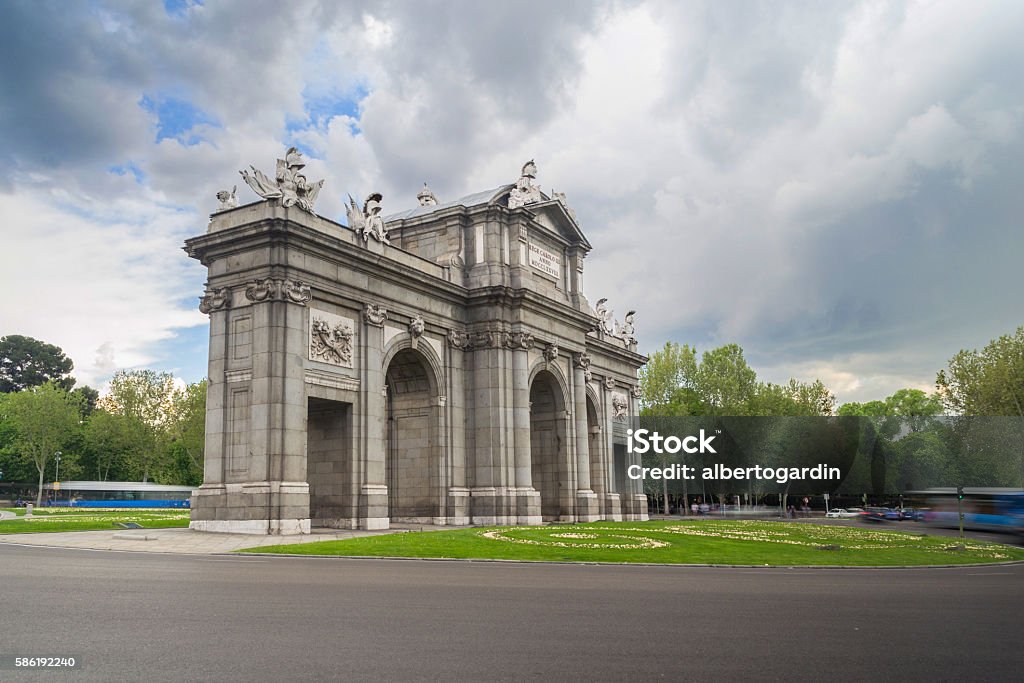 alcalá gate in madrid, spain Car Stock Photo