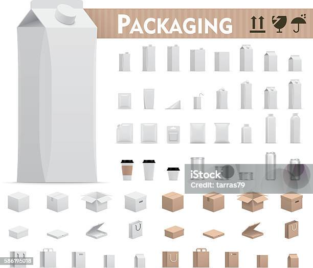 Vector Retail Packages Set Stock Illustration - Download Image Now - Template, Box - Container, Carton