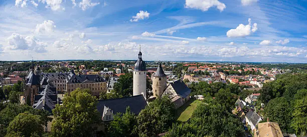 Aerial View Altenburg  town, summer