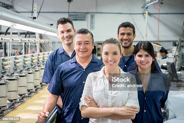 People Working At An Embroidery Factory Stock Photo - Download Image Now - Textile, Factory, Industry